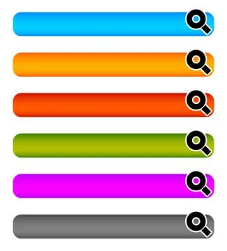 Blank horizontal button templates with magnifier glass symbol. Search buttons Ilustración de archivo