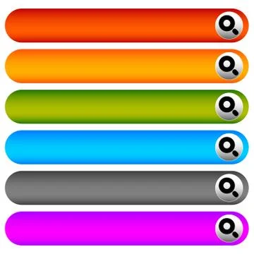 Blank horizontal button templates with magnifier glass symbol. Search buttons Ilustración de archivo