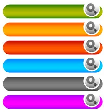 Blank horizontal button templates with magnifier glass symbol. Search buttons Ilustración de archivo