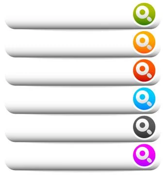 Blank horizontal button templates with magnifier glass symbol. Search buttons Ilustración de archivo