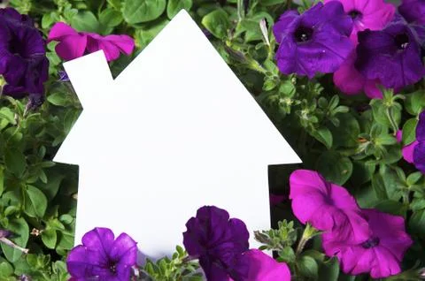 Blank House Shape Placard Stock Photos