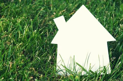 Blank House Shape Placard Stock Photos