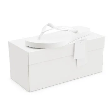 A blank image of a flip flop with a box isolated on a white background Stock Illustration