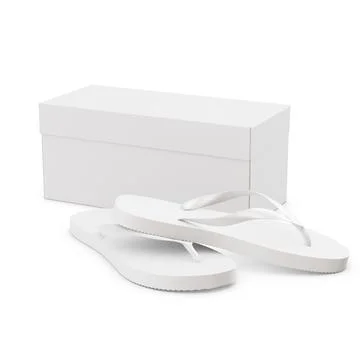 A blank image of a flip flop with a box isolated on a white background Stock Illustration