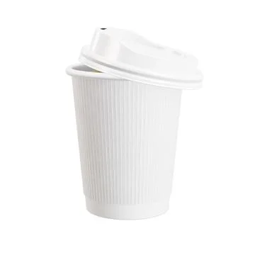 A blank image of a Half Opened Coffee Cup isolated on a white background Stock Illustration