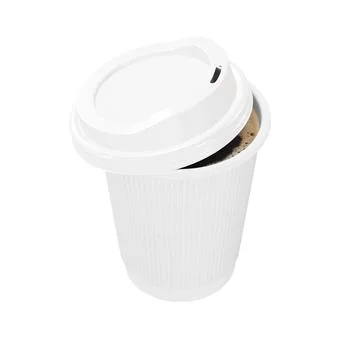A blank image of a Half Opened Coffee Cup isolated on a white background Stock Illustration