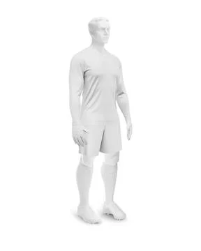 A Blank image of Men s Full Soccer Goalkeeper Mockup - Open Stub Neck - Hal.. Illustrazione stock