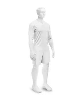 A Blank image of Men s Full Soccer Goalkeeper Mockup - V Neck - Half Side i.. Stock Illustration