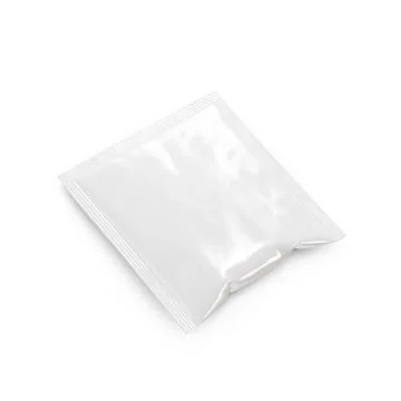A blank image of a sachet isolated on a white background Stock Illustration