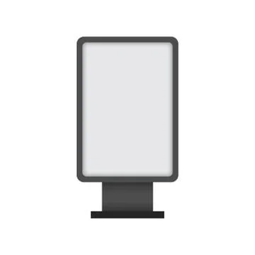 Blank interactive outdoor kiosk. Display kiosk stand, blank mockup advertisin Stock Illustration
