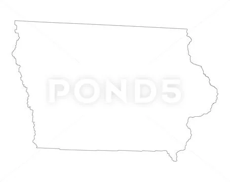 Blank Iowa vector map silhouette illustration isolated on white ...