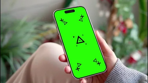 Blank iPhone Screen Tracking Mockup Christmas Presents Festive Backgrounds Stock Footage 292442937