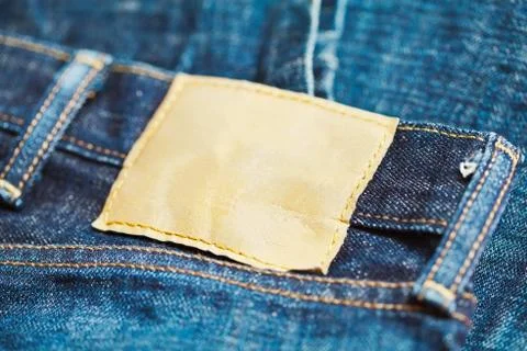 Blank jeans label Stock-Fotos