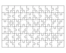 Blank Jigsaw Puzzle 4 pieces. Simple line art style for printing