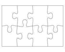 Blank Jigsaw Puzzle 9 pieces. Simple line art style for printing and web.  Stock vector illustration, Stock vector