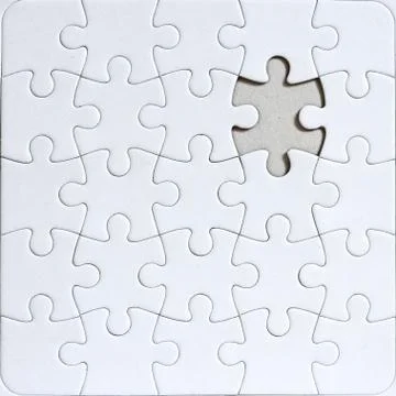 Blank jigsaw puzzle with missing puzzle piece Stock Photos