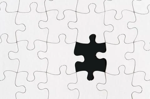 Blank jigsaw puzzle one missing piece Stock Illustration