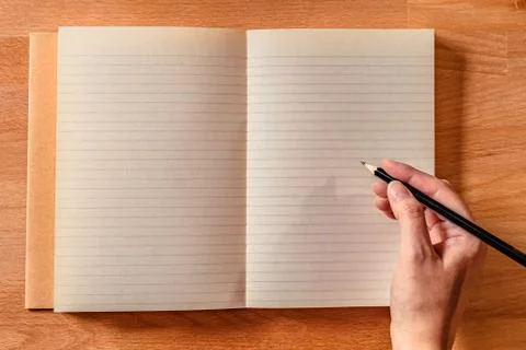 Blank journal on Desk Stock Photos