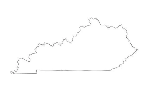 Blank Kentucky vector map silhouette illustration isolated on white Stock Illustration