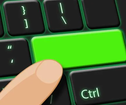 Blank Key Showing Keyboard Copyspace 3d Illustration Stock Illustration