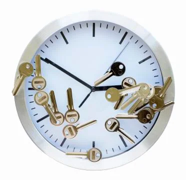 Blank keys for cutting on a clock Stock Photos