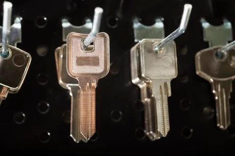 Blank keys on a special  wall Stock Photos