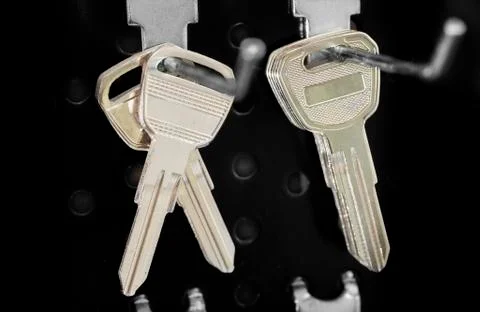 Blank keys on a special  wall Stock Photos