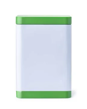 Blank kitchen storage tin container Front view of blank rectangular kitche... Stock Photos