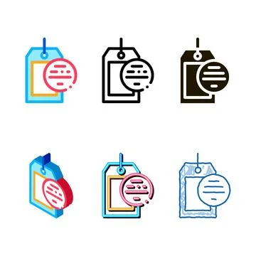 Blank label icon vector outline looks Stock Illustration