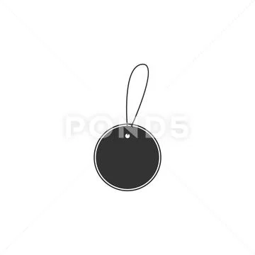 Blank label template price tag icon isolated. Empty shopping