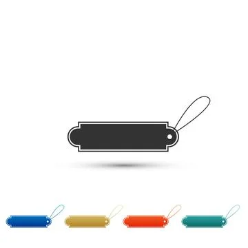 Blank label template price tag icon isolated on white background. Empty shopping Stock Illustration