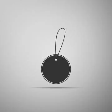 Blank label template price tag icon isolated on grey background. Empty shopping Stock Illustration
