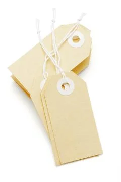 Blank labels with and without string Stock Photos