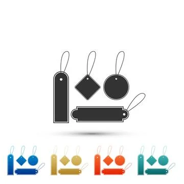 Blank labels template price tags set icon isolated on white background. Emp.. Stock Illustration