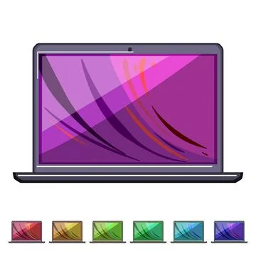 Blank laptop computer cartoon vector graphic Stock-Illustration