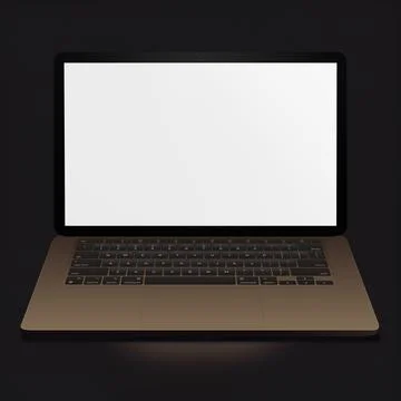 Blank Laptop template computer isolated on a greyish background 스톡 사진