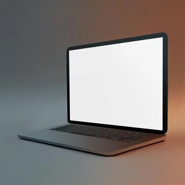 Blank Laptop template computer isolated on a greyish background 스톡 사진