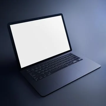 Blank Laptop template computer isolated on a greyish background 스톡 사진