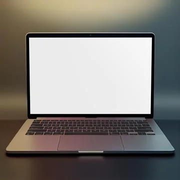 Blank Laptop template computer isolated on a greyish background Stock Photos