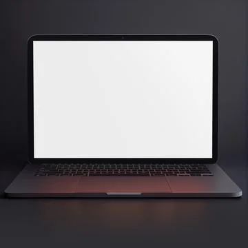 Blank Laptop template computer isolated on a greyish background 스톡 사진
