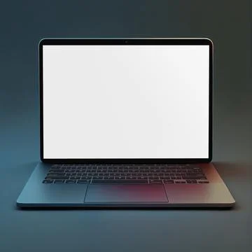 Blank Laptop template computer isolated on a greyish background Stockfoto's