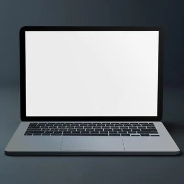 Blank Laptop template computer isolated on a greyish background 스톡 사진