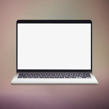 Blank laptop template computer isolated on a pinkish background Foto stock