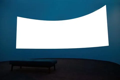 Blank large interactive wall display - white screen concept Stock Photos