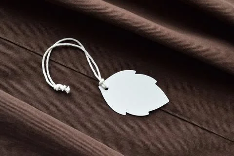 Blank leaf shaped tag with string Stock Photos