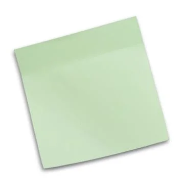 Blank light green sticky note on white background, top view Stock Photos