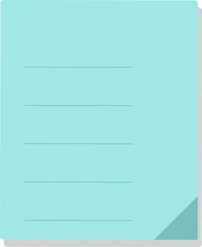 Blank lined notebook page with corner fold 스톡 일러스트