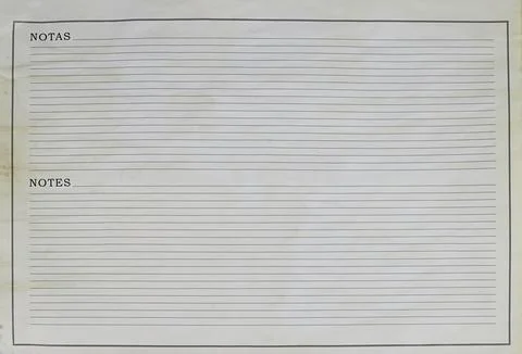 Blank Lined Notes Page Template With Vintage Paper Texture and Bilingual Heading 库存照片