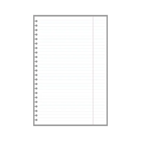 Blank lined page sheet for notes with ring holes Stock Illustration