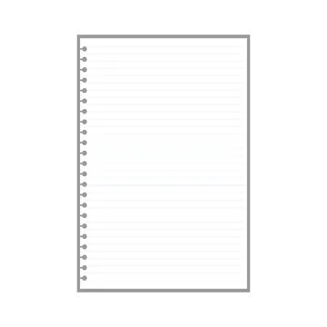 Blank lined page sheet for notes with ring holes Stock Illustration